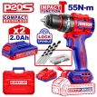 Emtop Akülü Kömürsüz Motor Metal Mandren Darbeli Matkap 20 V 2.0 AH 55 N-M