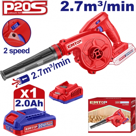 Emtop Akülü Üfleme Makinesi 20 V 2.0 AH