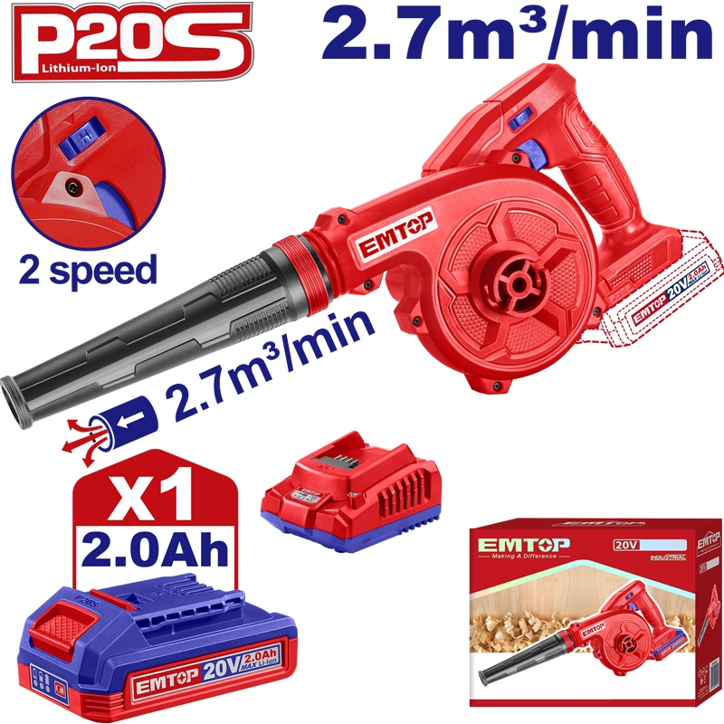 Emtop Akülü Üfleme Makinesi 20 V 2.0 AH