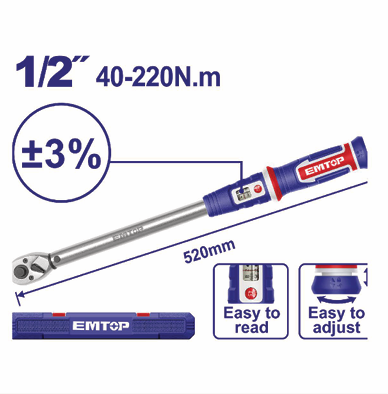 EMTOP ÖN AYARLI TORK ANAHTARI